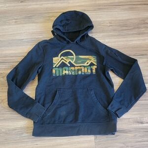 Marmot Small Black Green Brown Camo Hoodie Pullover Sweater